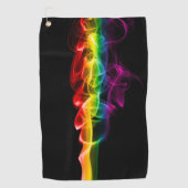 SlipperyJoe's rook viert levendige regenboogkleure Golfhanddoek (Voorkant)