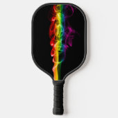 SlipperyJoe's rook viert levendige regenboogkleure Pickleball Paddle (Achterkant)