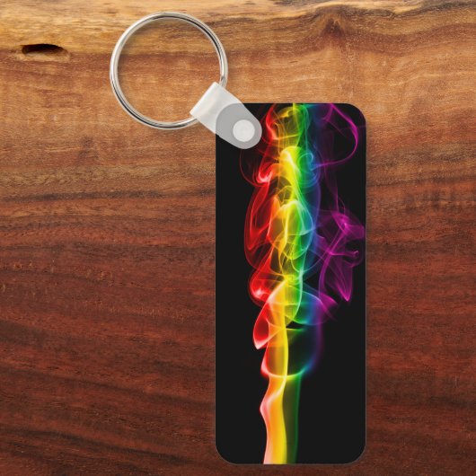 SlipperyJoe's rook viert levendige regenboogkleure Sleutelhanger (Voorkant)