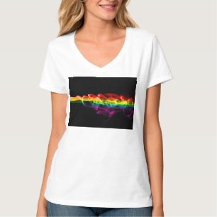 SlipperyJoe's rook viert levendige regenboogkleure T-shirt