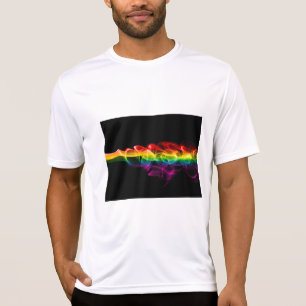 SlipperyJoe's rook viert levendige regenboogkleure T-shirt