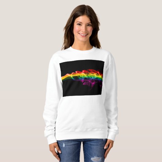 SlipperyJoe's rook viert levendige regenboogkleure Trui (Voorkant volledig)