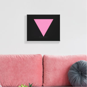 SlipperyJoe's roze driehoekige vlag helder roze sy Canvas Afdruk