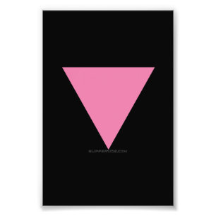 SlipperyJoe's roze driehoekige vlag helder roze sy Foto Afdruk