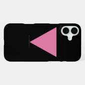 SlipperyJoe's roze driehoekige vlag helder roze sy iPhone Hoesje (Achterkant horizontaal)