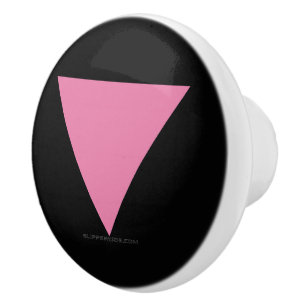 SlipperyJoe's roze driehoekige vlag helder roze sy Keramische Knop
