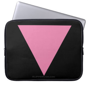 SlipperyJoe's roze driehoekige vlag helder roze sy Laptop Sleeve