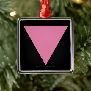 SlipperyJoe's roze driehoekige vlag helder roze sy Metalen Ornament