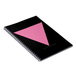 SlipperyJoe's roze driehoekige vlag helder roze sy Notitieboek