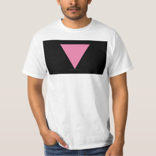 SlipperyJoe's roze driehoekige vlag helder roze sy T-shirt