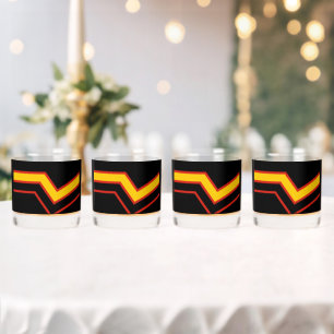 SlipperyJoe's rubber trotsky-vlag pijlen chevrons Whisky Glas
