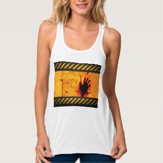 SlipperyJoe's ruwe Happy Halloween grafische jagge Tanktop