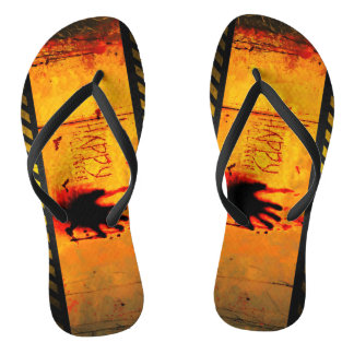 SlipperyJoe's ruwe Happy Halloween grafische jagge Teenslippers