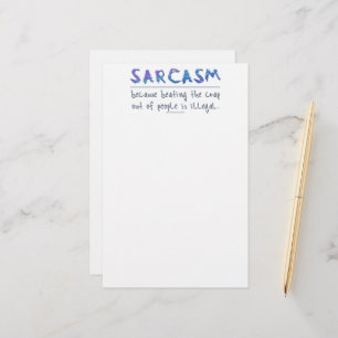 SlipperyJoe's Sarcasm Grappige slogan gezegde spee Briefpapier