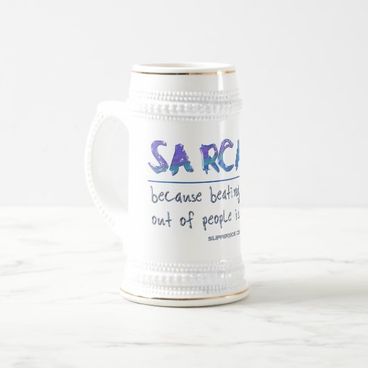 SlipperyJoe's Sarcasm slaat illegale grappige slog Bierpul (Voorkant links)