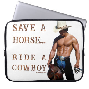 SlipperyJoe's Save a horse Ride A Cowboy pet muscu Laptop Sleeve