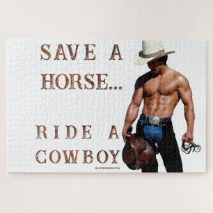 SlipperyJoe's Save a horse Ride A Cowboy pet muscu Legpuzzel