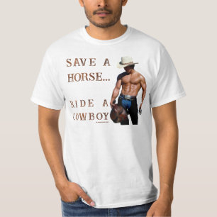 SlipperyJoe's Save a horse Ride A Cowboy pet muscu T-shirt