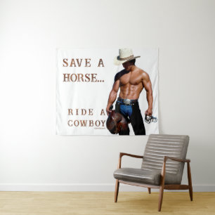 SlipperyJoe's Save a horse Ride A Cowboy pet muscu Wandkleed