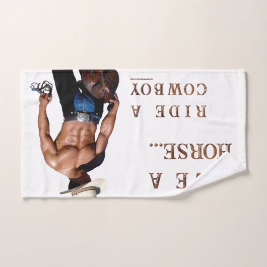 SlipperyJoe's save horse ride paille cowboy casque (Serviette à main)