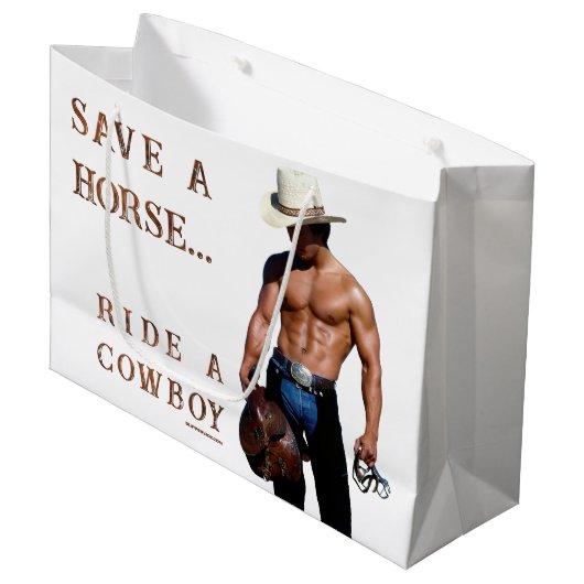 SlipperyJoe's save horse ride rietje cowboy pet mu Groot Cadeauzakje (Voorkant Gekanteld)