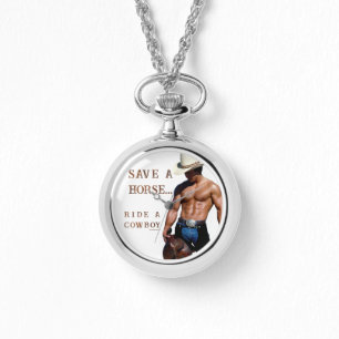 SlipperyJoe's save horse ride rietje cowboy pet mu Horloge