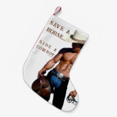 SlipperyJoe's save horse ride rietje cowboy pet mu Kleine Kerstsok (Voorkant (Hangend))