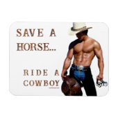 SlipperyJoe's save horse ride rietje cowboy pet mu Magneet (Horizontaal)