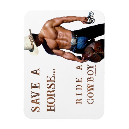 SlipperyJoe's save horse ride rietje cowboy pet mu Magneet (Verticaal)