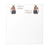 SlipperyJoe's save horse ride rietje cowboy pet mu Notitieblok (Voorkant)