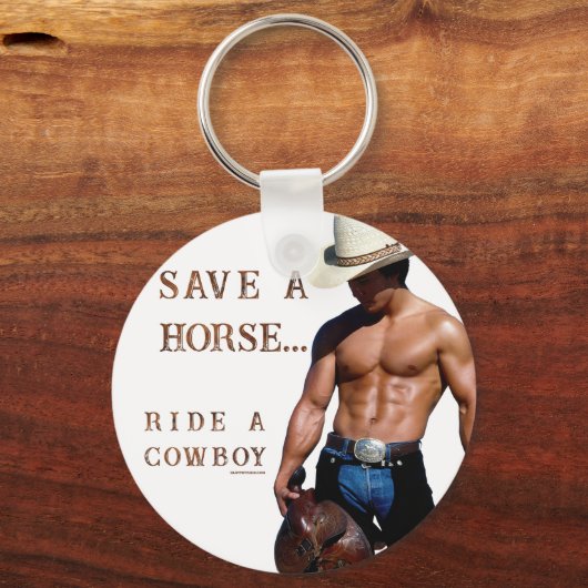 SlipperyJoe's save horse ride rietje cowboy pet mu Sleutelhanger (Achterkant)