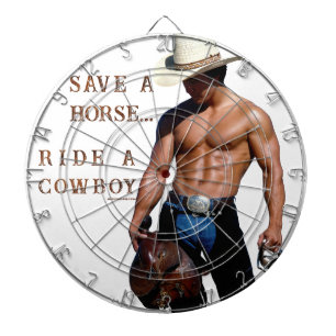SlipperyJoe's save paard rijden strohoed cowboyhoe Dartbord