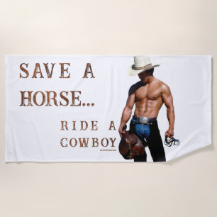 SlipperyJoe's save paard rijden strohoed cowboyhoe Strandlaken