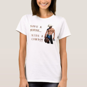 SlipperyJoe's save paard rijden strohoed cowboyhoe T-shirt