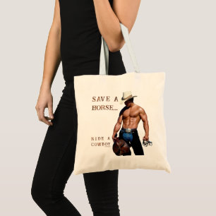 SlipperyJoe's save paard rijden strohoed cowboyhoe Tote Bag