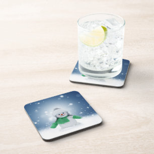 SlipperyJoe's schattige kerst-sneeuwmannenpersonag Bier Onderzetter