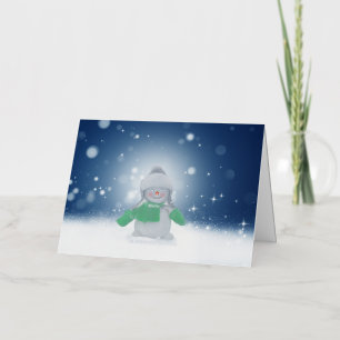 SlipperyJoe's schattige Kerstman-sneeuwmannetje ka Folie Feestdagenkaart
