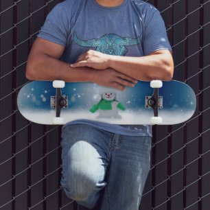 SlipperyJoe's schattige Kerstman-sneeuwmannetje Skateboard