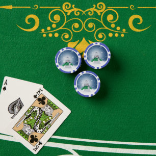 SlipperyJoe's schattige Kerstmis-sneeuwmannetje Poker Chips