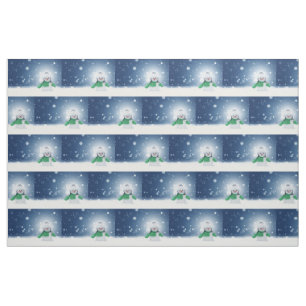 SlipperyJoe's schattige Kerstmis-sneeuwmannetje Stof
