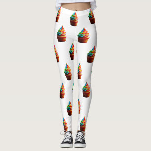 SlipperyJoe's schitterende regenboogcupcake met to Leggings