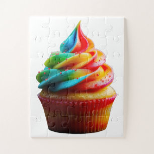 SlipperyJoe's schitterende regenboogcupcake met to Legpuzzel