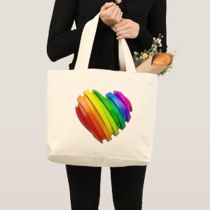 SlipperyJoe's sculpturale driedimensionale hart b Grote Tote Bag