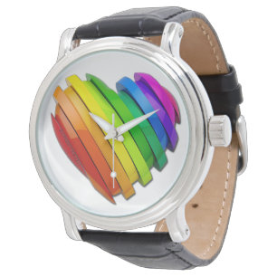 SlipperyJoe's sculpturale driedimensionale hart b Horloge