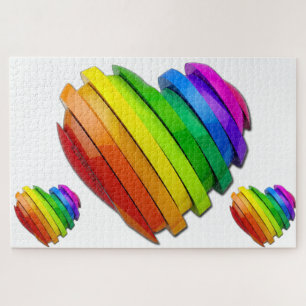 SlipperyJoe's sculpturale driedimensionale hart b Legpuzzel