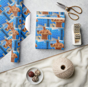 SlipperyJoe's shirtloze gespierde man abs borst sc Cadeaupapier