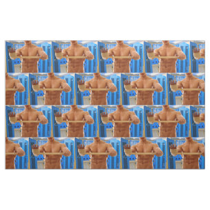 SlipperyJoe's shirtloze gespierde man abs borst sc Stof