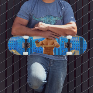 SlipperyJoe's shirtloze gespierde man abs borst sh Skateboard