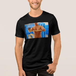 SlipperyJoe's shirtloze gespierde man abs borst sh Tri-Blend Shirt