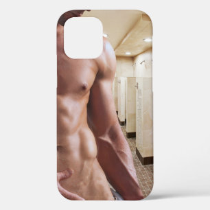 SlipperyJoe's shirtloze gespierde mannelijke torso iPhone 12 Pro Hoesje